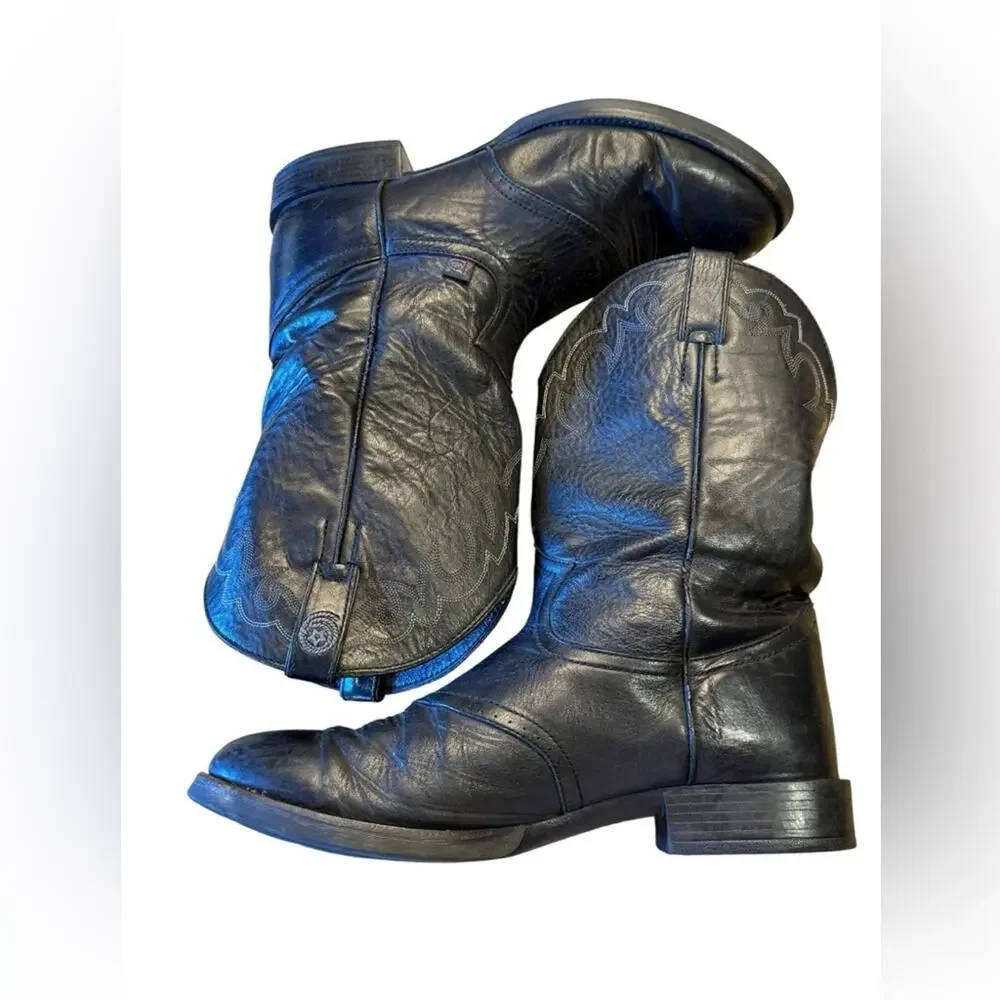 Justin Boots J-Flex Black Leather Work Boot with Red Logo Accents Mens 12D